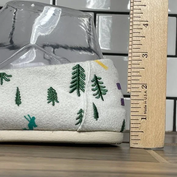 TOMS Seasonal Classic Alpargata Women's Size 9 Shoes White Ski Tree Print Flat - Picture 8 of 11